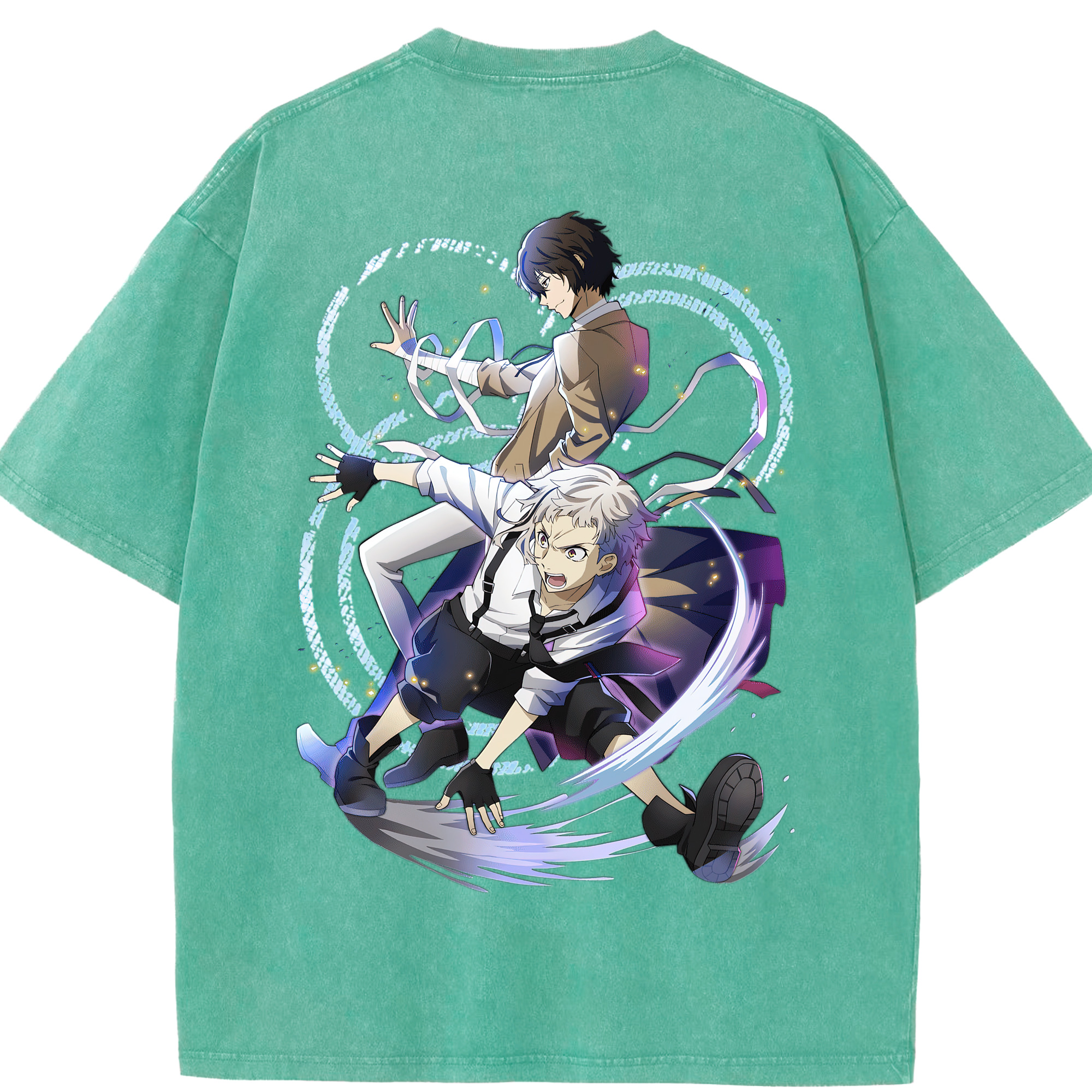 （画像用） 文豪ストレイドッグス Bungo Stray Dogs 綿100% ヴィンテージ風 半袖Tシャツ（背面プリント）